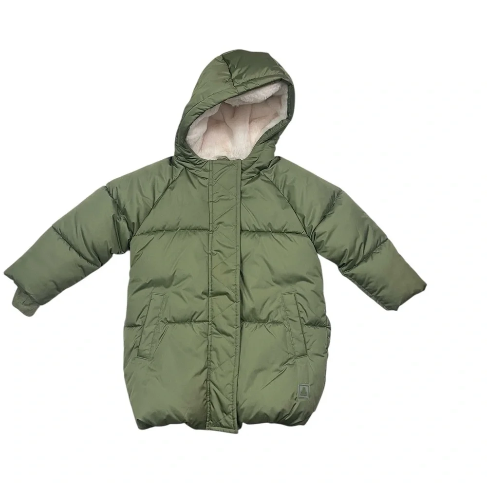 Baby Gap Boys Size 3T Long Sleeve Lined Winter Coat In Green Water Resistant